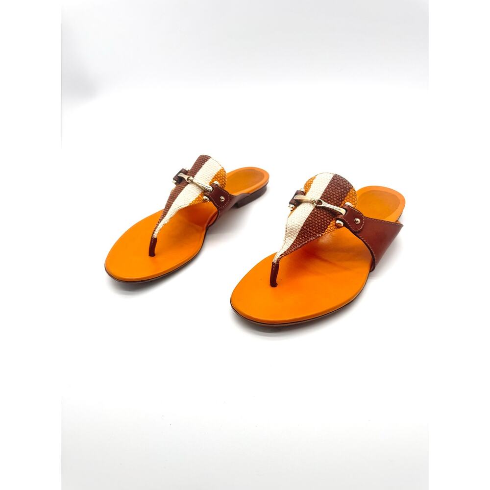 Gucci Mustard Yellow Suede Horsebit Thong Sandals Women’s 7.5B - Picture 6 of 9